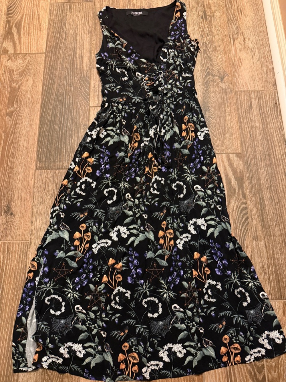 Disturbia lace up corset floral dress nwot 2